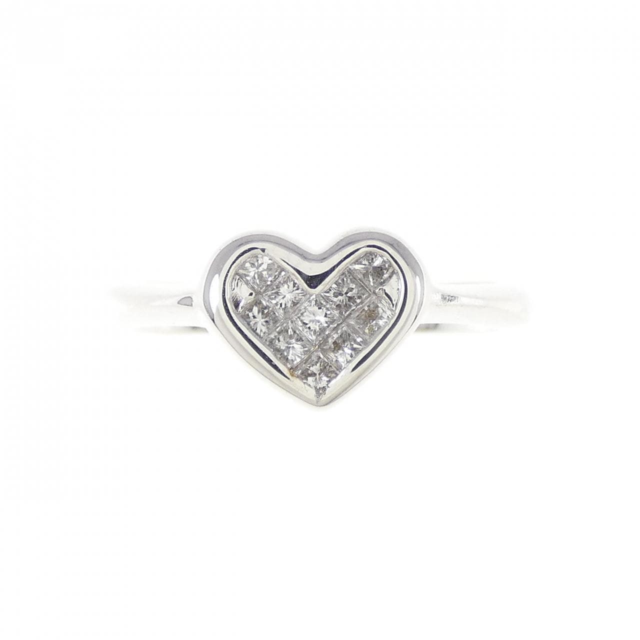 K18WG ハート ダイヤモンド リング 0.16CT