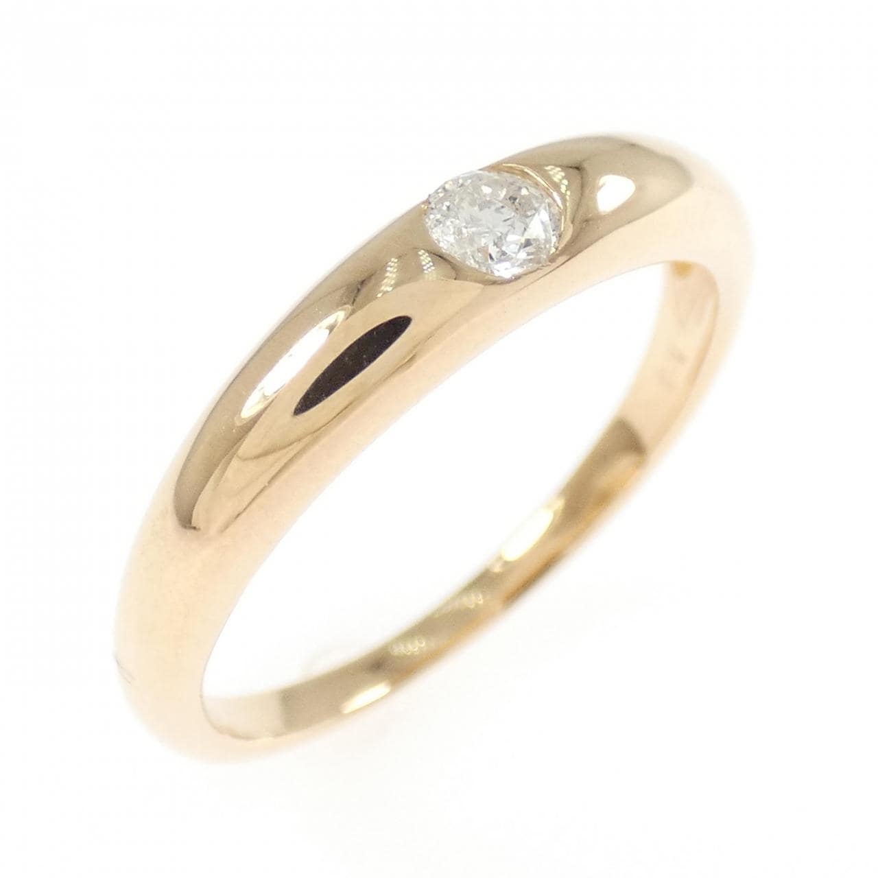 K18PG solitaire Diamond ring 0.10CT