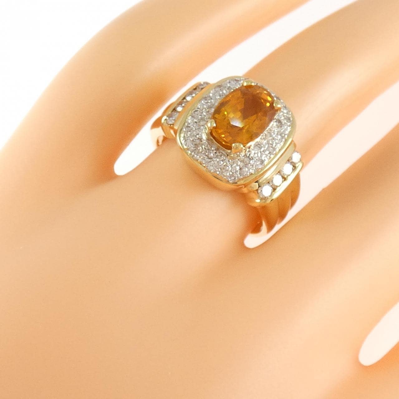 K18YG/K18WG サファイヤ リング 2.28CT