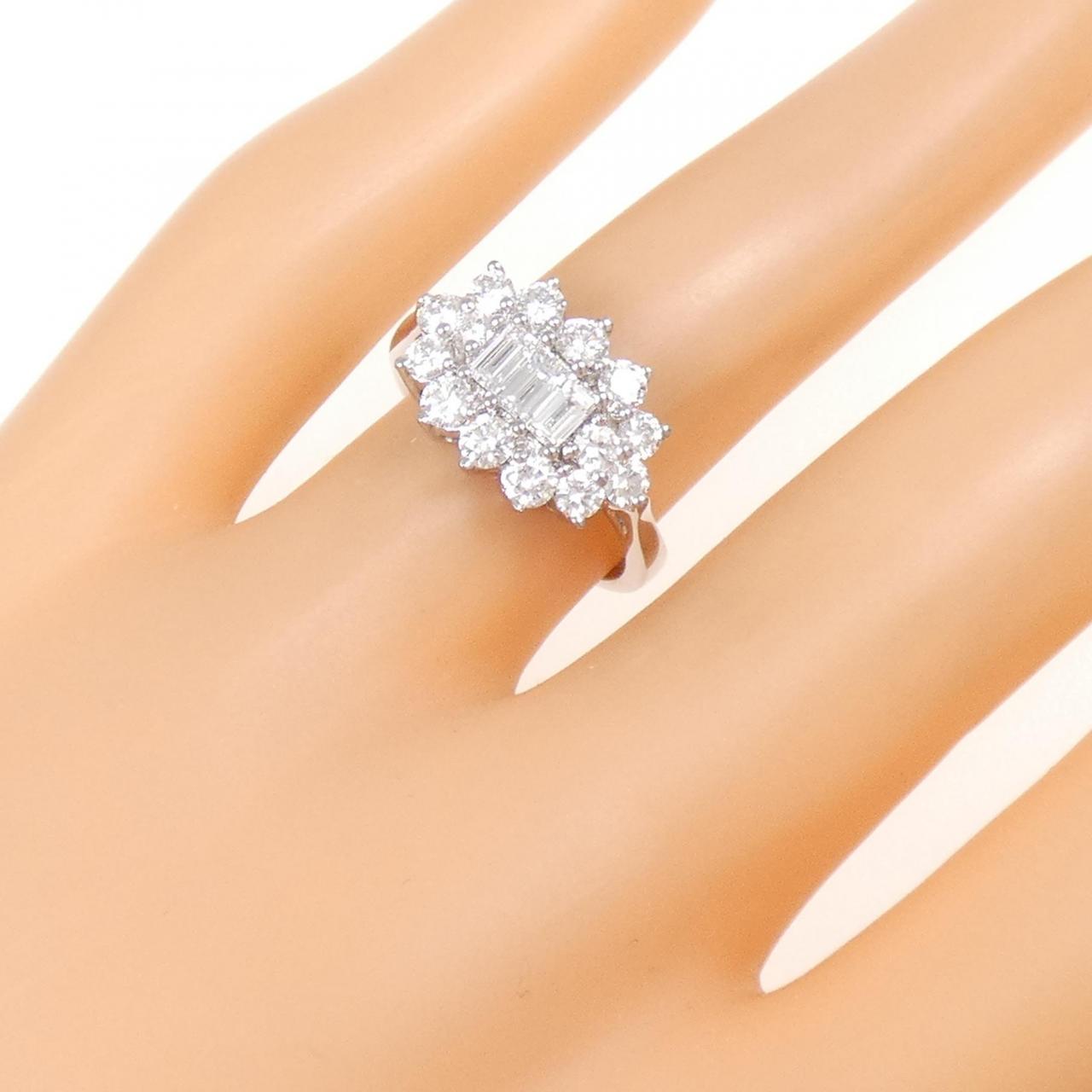 750WG ダイヤモンド リング 1.24CT