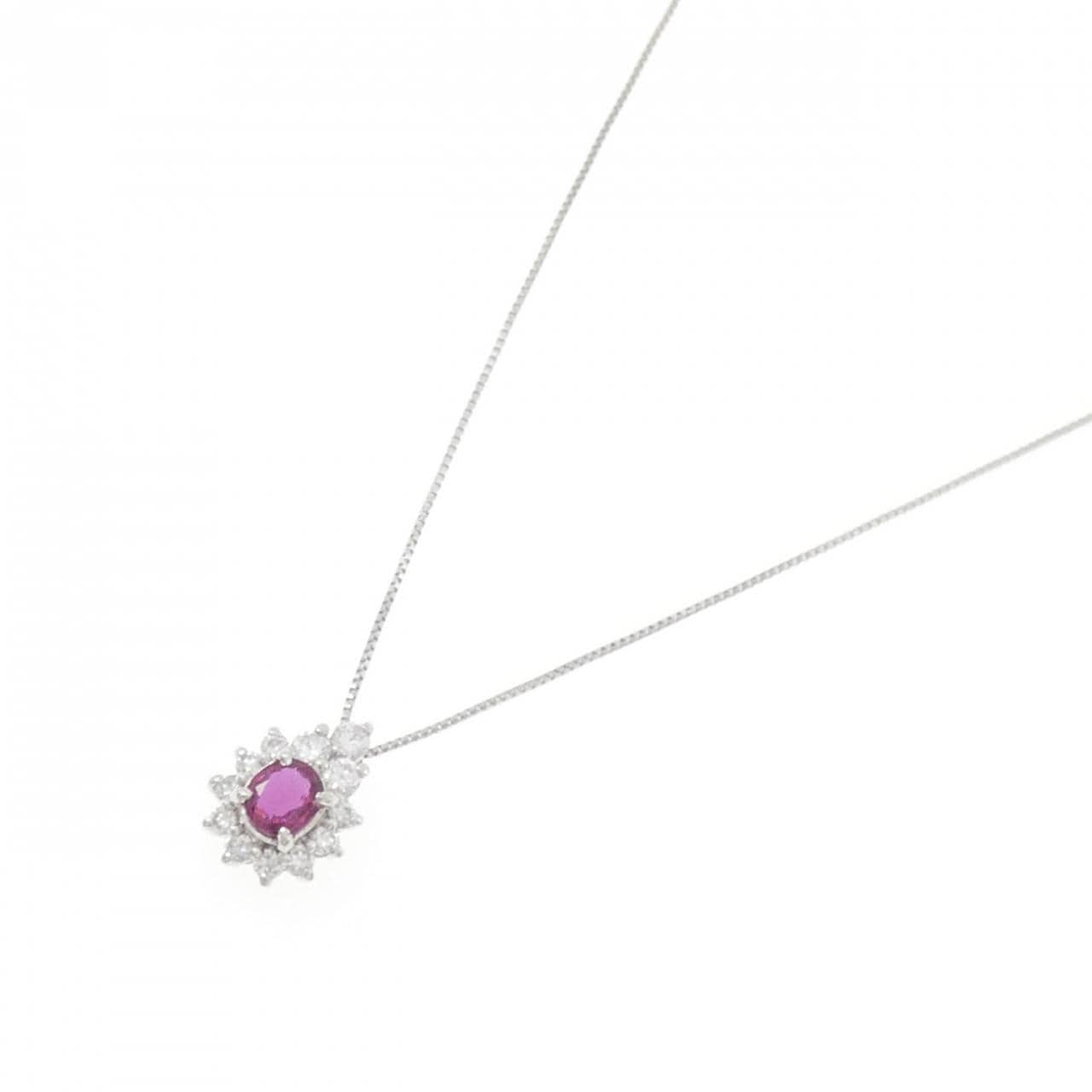 PT900/PT850 Ruby Necklace 0.40CT