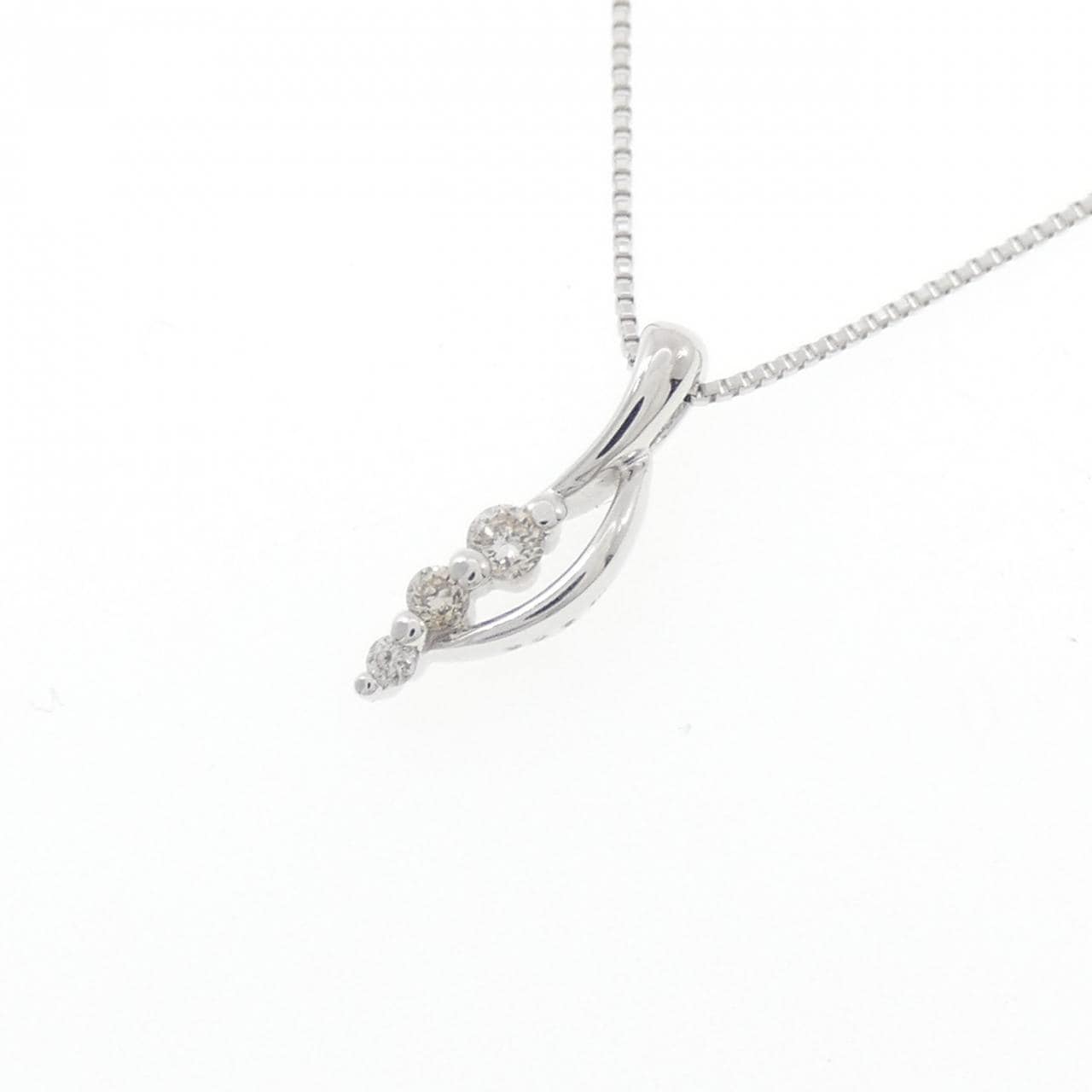 K18WG ダイヤモンド ネックレス 0.06CT