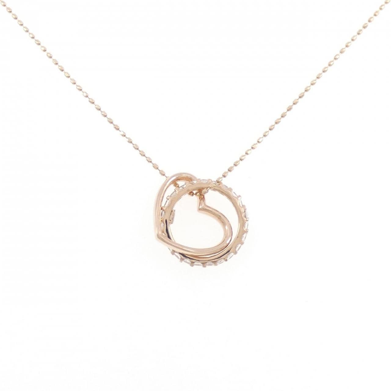 K10PG ハート キュービック ネックレス