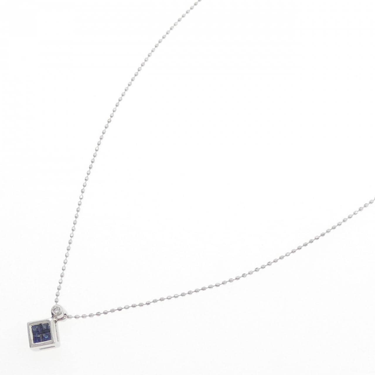 K18WG サファイヤ ネックレス 0.20CT