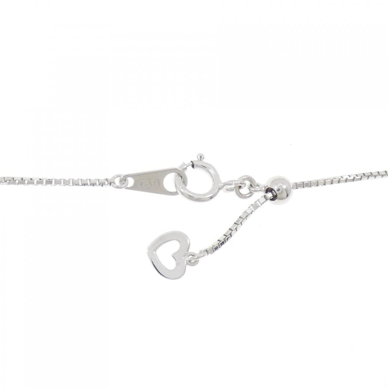 K18WG/750WG フラワー ダイヤモンド ネックレス 1.00CT