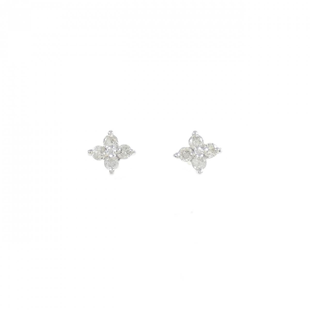 K18WG ダイヤモンド ピアス 0.10CT