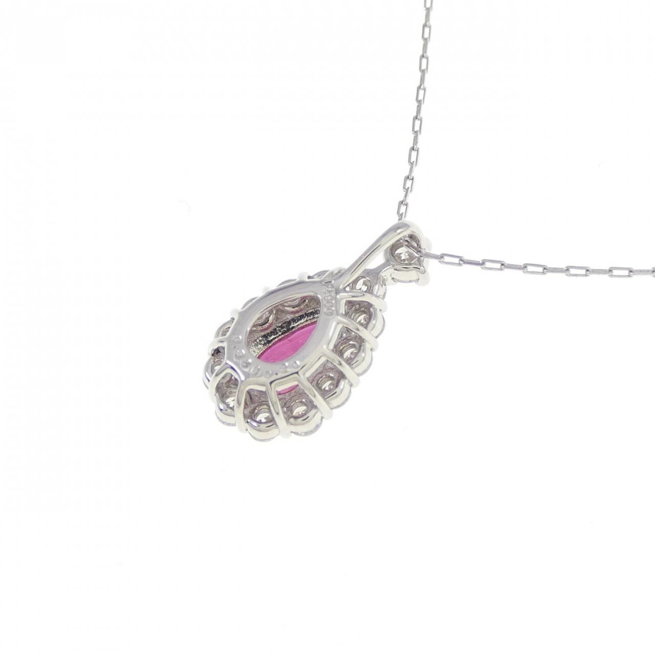 【新品】PT900/PT850 ルビー ネックレス 0.38CT