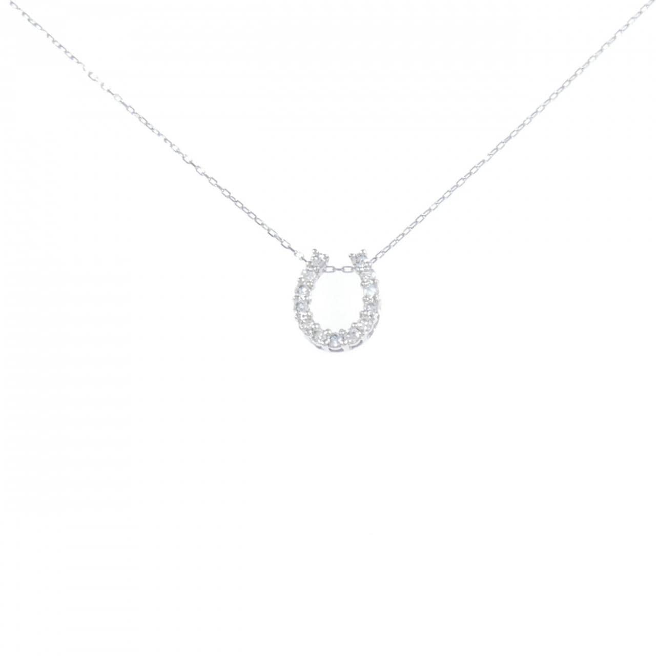 【新品】PT900/PT850 ホースシュー ダイヤモンド ネックレス 0.15CT