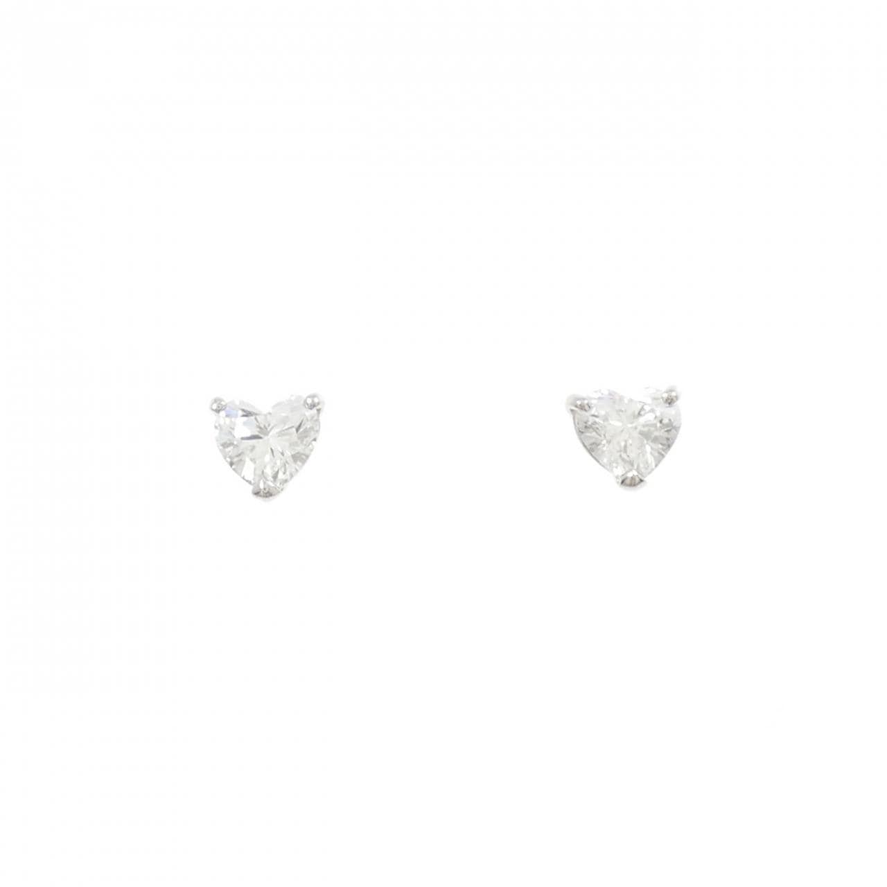 [Remake] PT900/ST Diamond Earrings 0.312CT 0.320CT DE VS2-SI1 Heart Shape