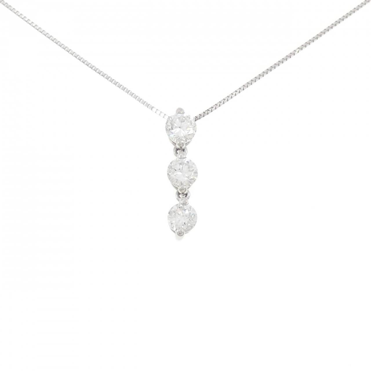 PT900/PT850 スリーストーン ダイヤモンド ネックレス 1.004CT