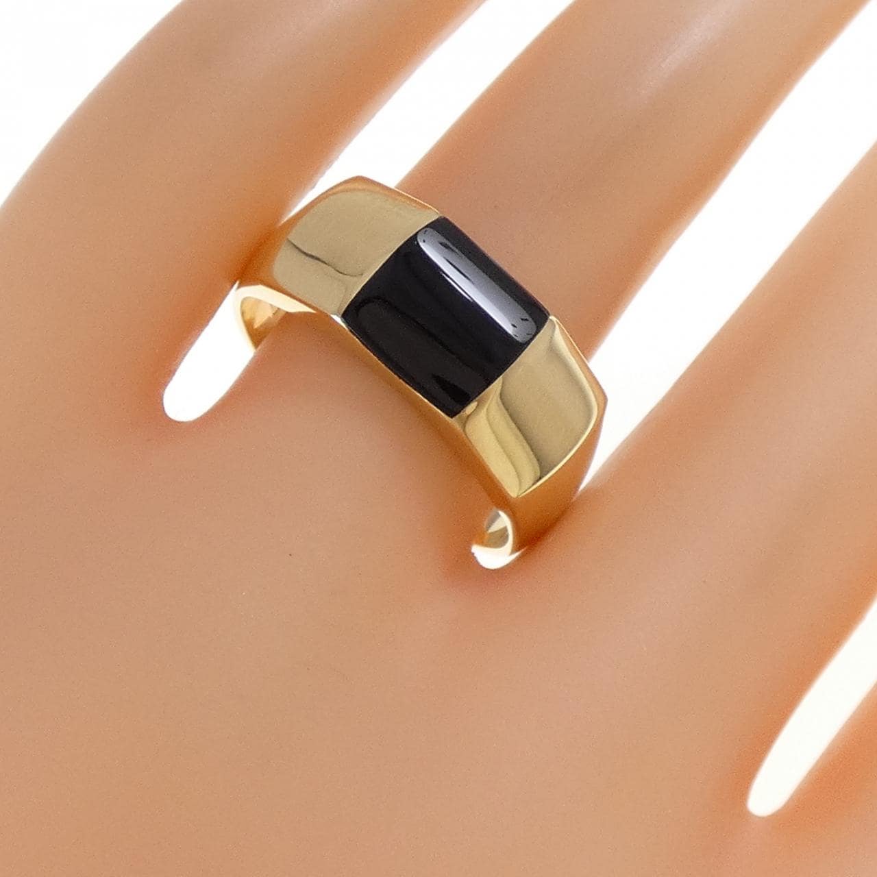 【新品】K18YG オニキス リング