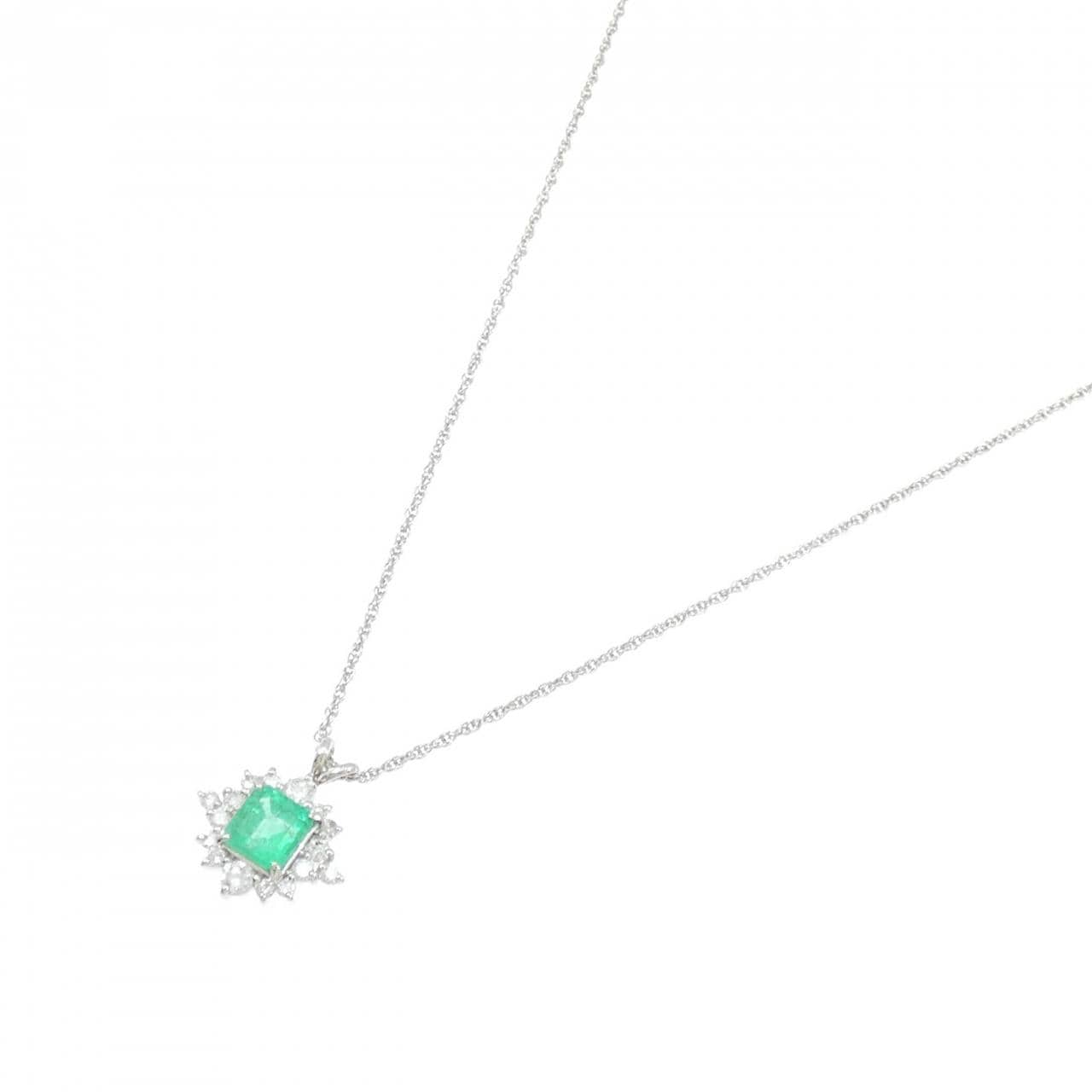 PT900/PT850 エメラルド ネックレス 0.86CT