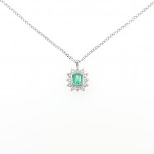 PT900/PT850 エメラルド ネックレス 0.30CT