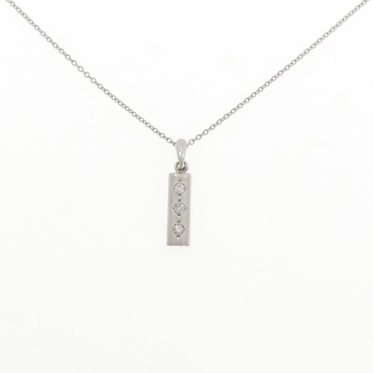 PT900/PT850 スリーストーン ダイヤモンド ネックレス 0.04CT