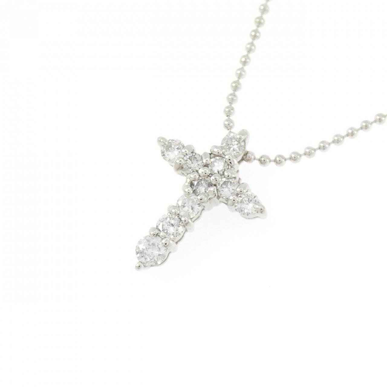 PT900/PT850 クロス ダイヤモンド ネックレス 0.30CT