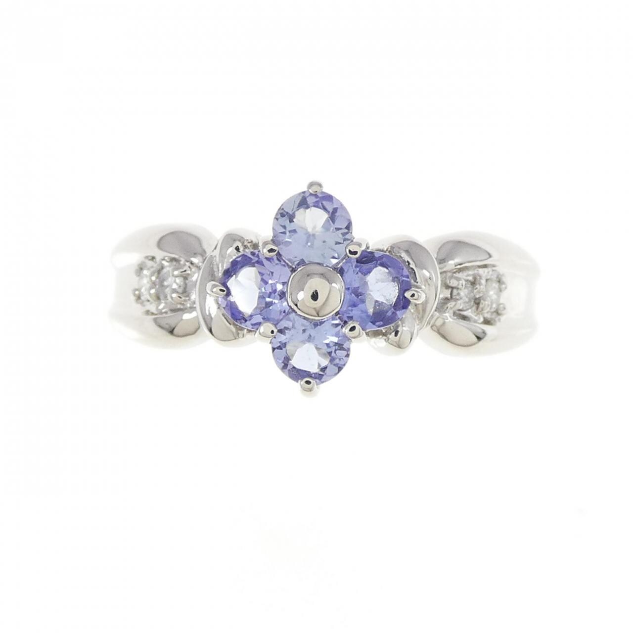 PT flower Tanzanite ring