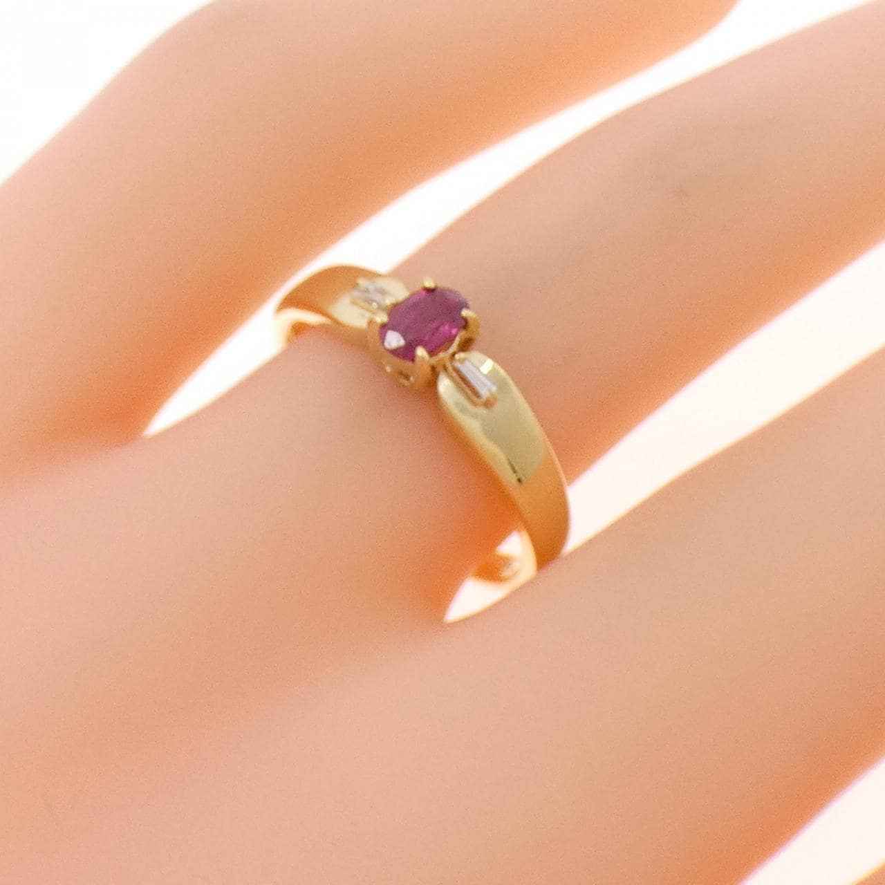 K18YG ルビー リング 0.26CT