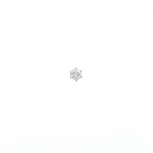 K18WG ソリティア ダイヤモンド ピアス 0.07CT 片耳