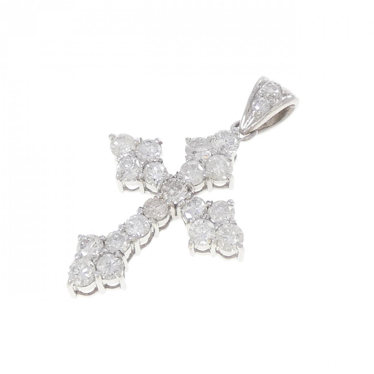 PT900 クロス ダイヤモンド ペンダント 1.00CT