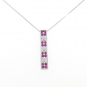 K18WG ルビー ネックレス 1.20CT