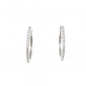 【新品】K18WG ダイヤモンド フープ ピアス 0.30CT