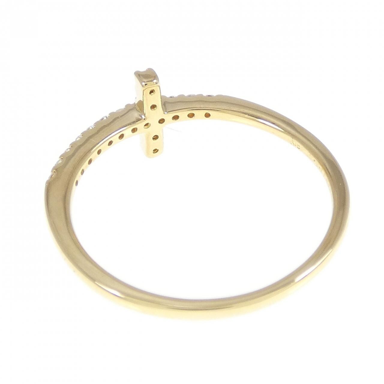 K18YG クロス ダイヤモンド リング 0.10CT