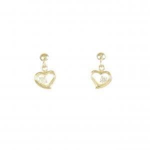 K18YG ハート ダイヤモンド ピアス 0.06CT