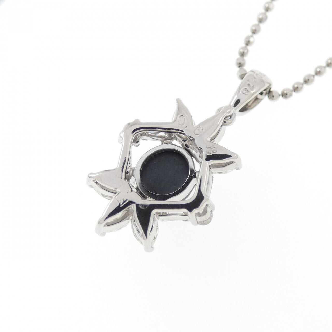 PT900/PT850 ブラックオパール ネックレス 0.68CT