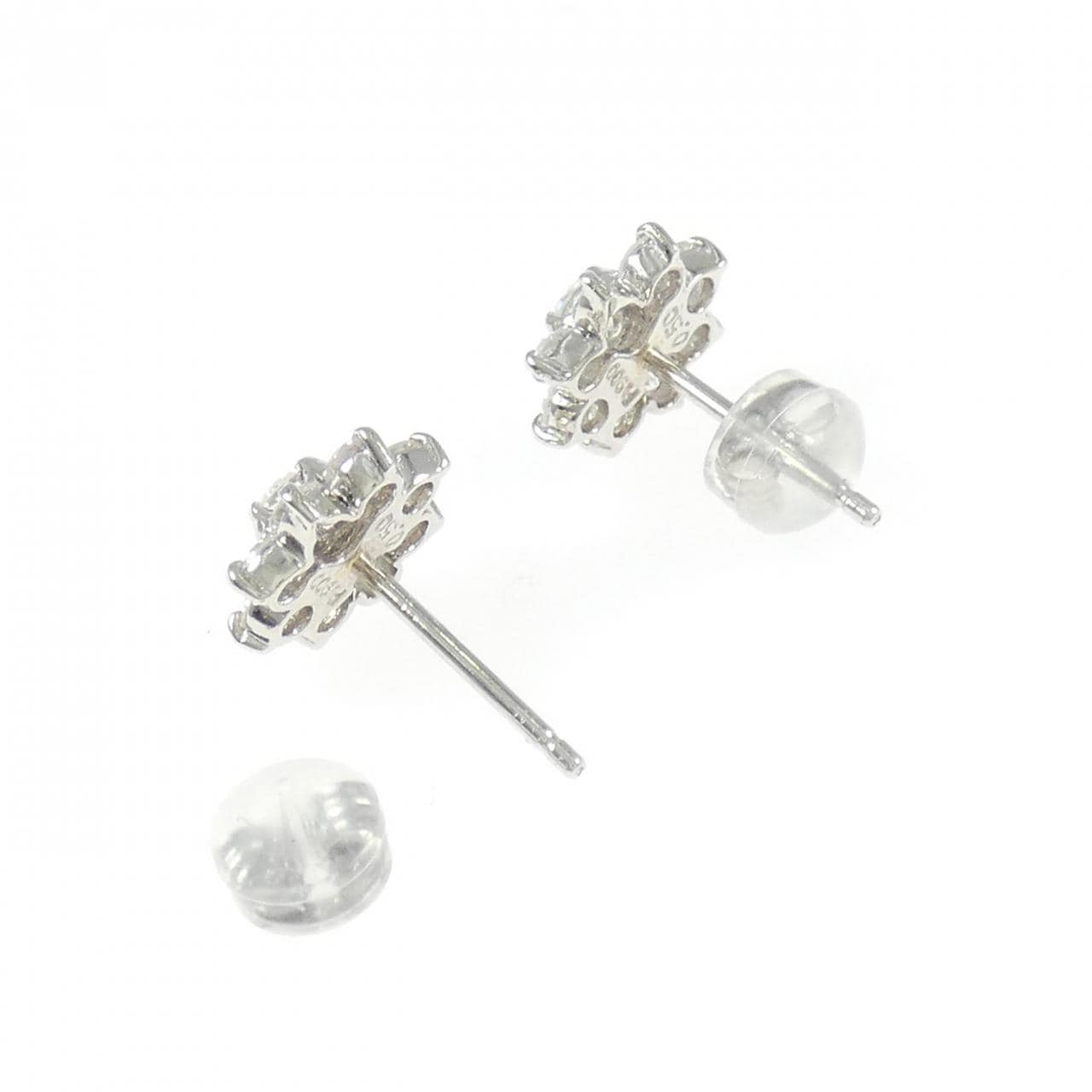 PT900 フラワー ダイヤモンド ピアス 1.00CT