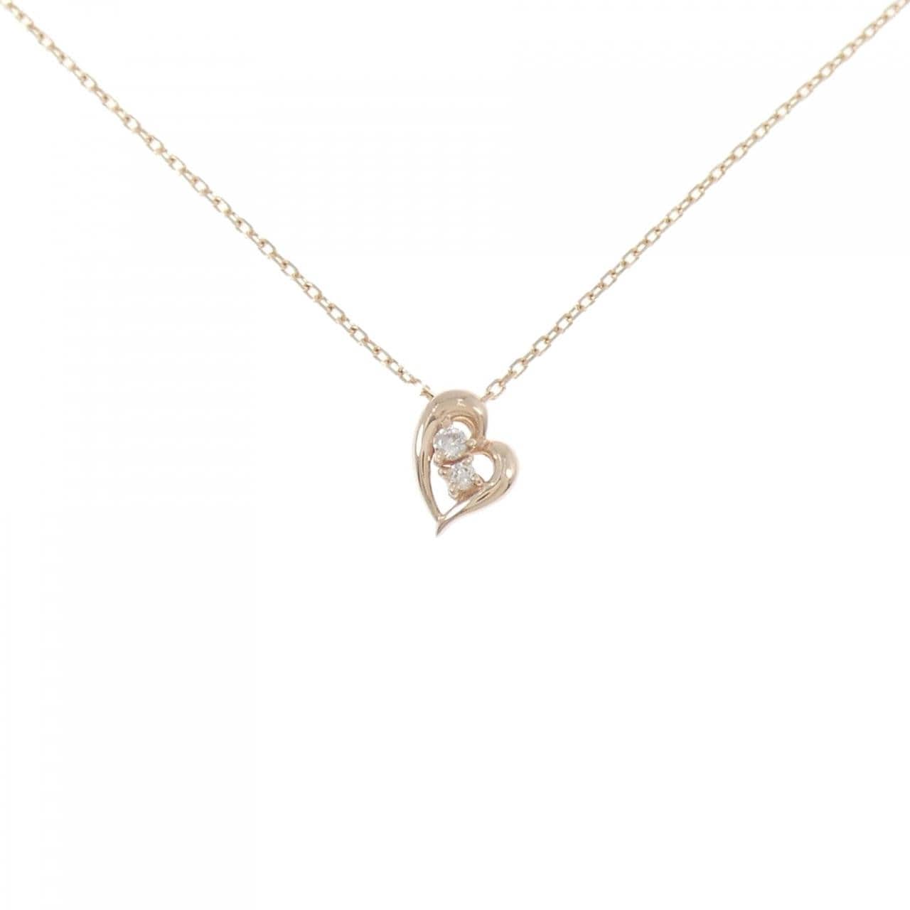 K10PG ハート ダイヤモンド ネックレス 0.02CT