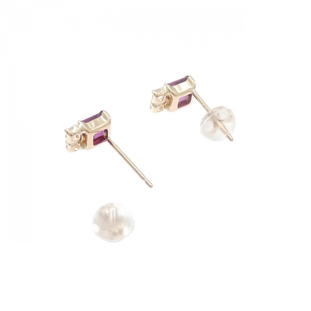 K18PG ガーネット ピアス