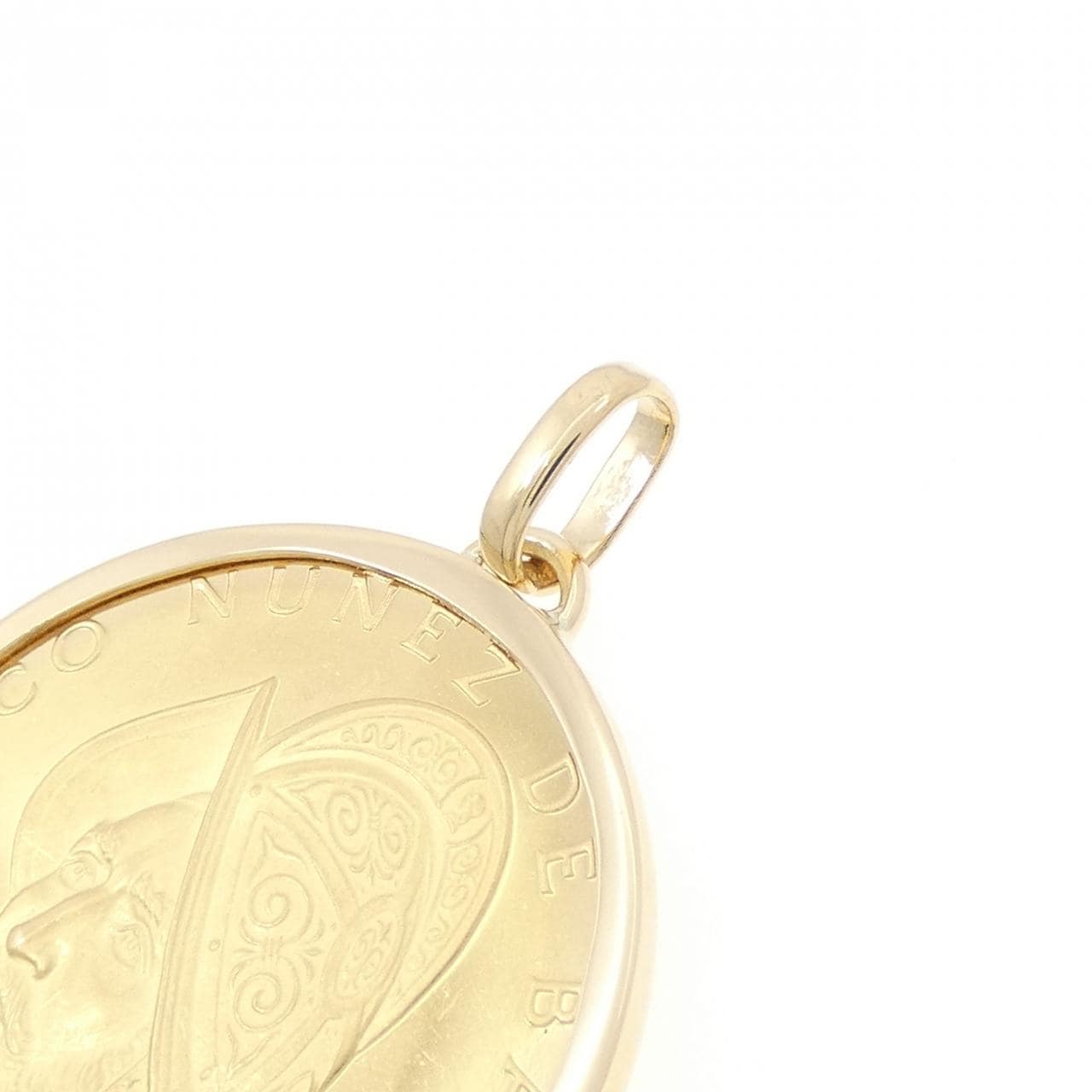 K18YG (frame) coin pendant