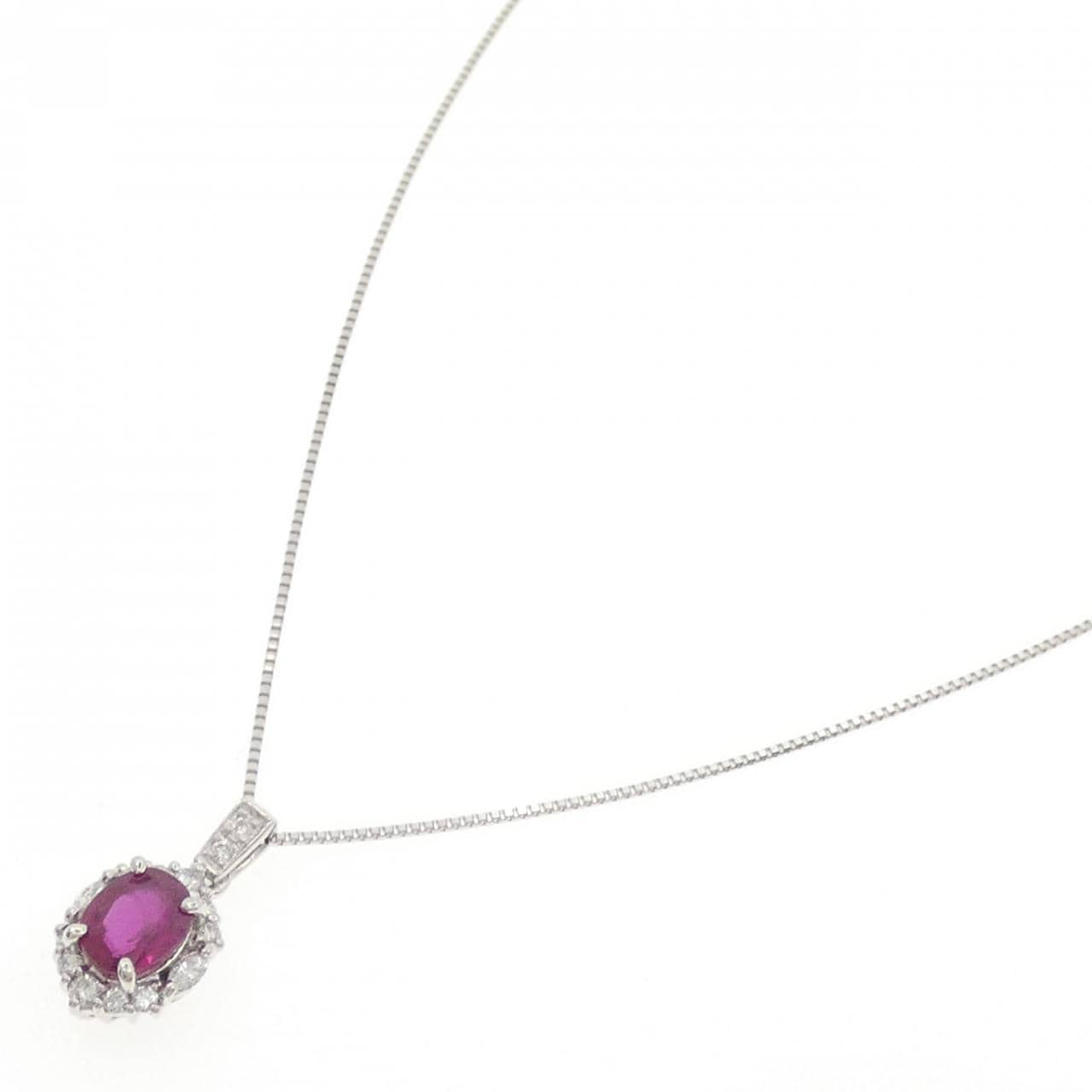 PT900/PT850 ルビー ネックレス 1.057CT