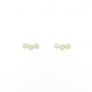 【リメイク】K18YG スリーストーン ダイヤモンド ピアス 0.20CT