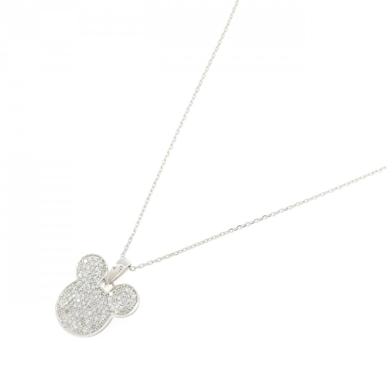 K18WG/750WG ダイヤモンド ネックレス 0.30CT