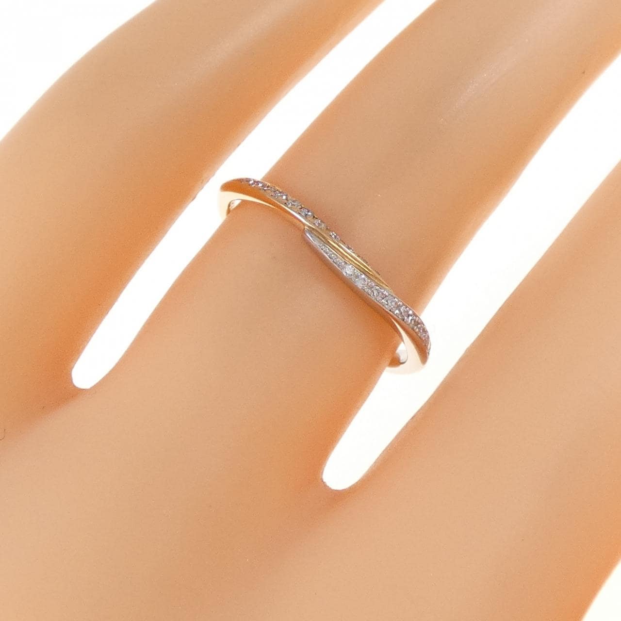 K18PG/PT900 ダイヤモンド リング 0.10CT
