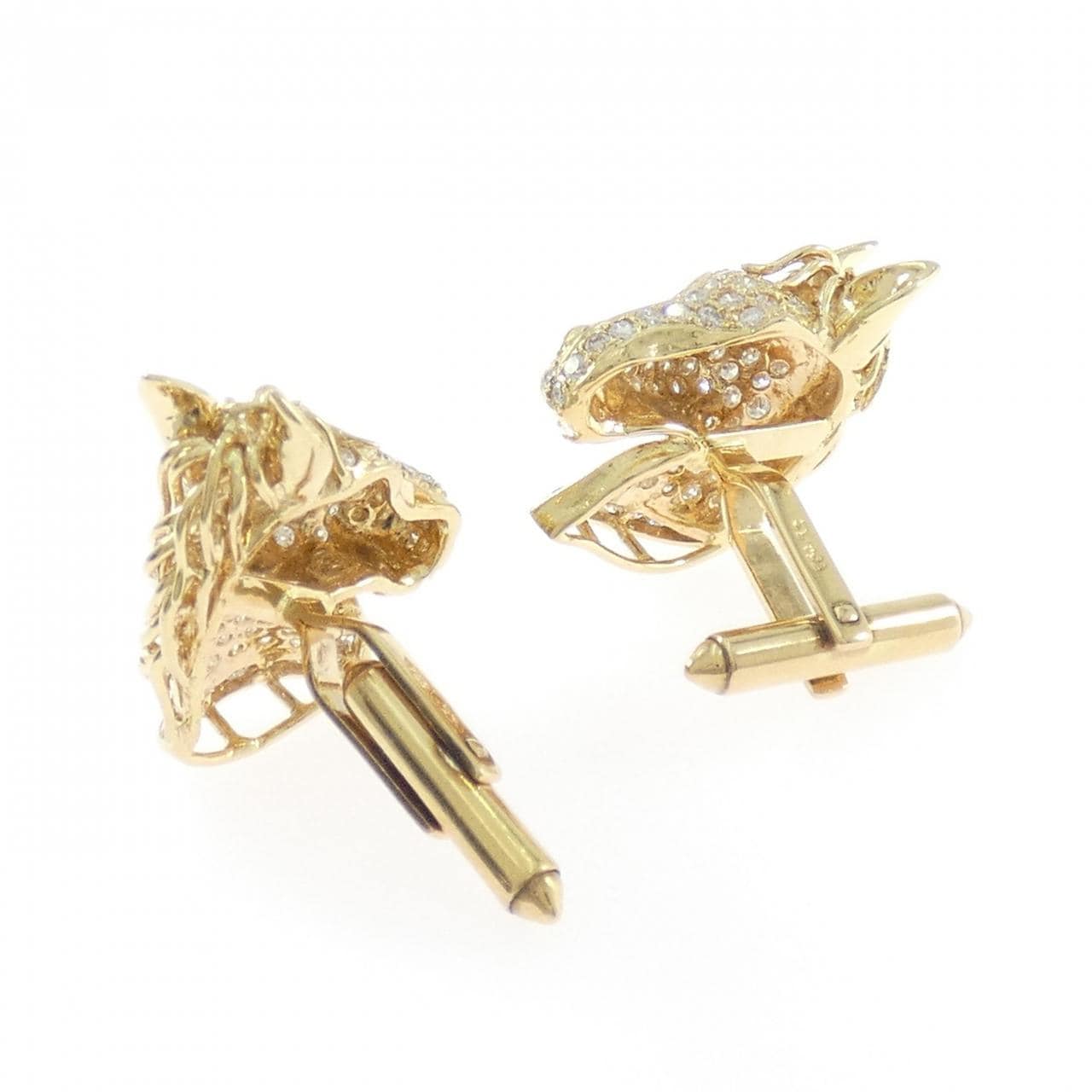 750YG ホース ルビー カフス