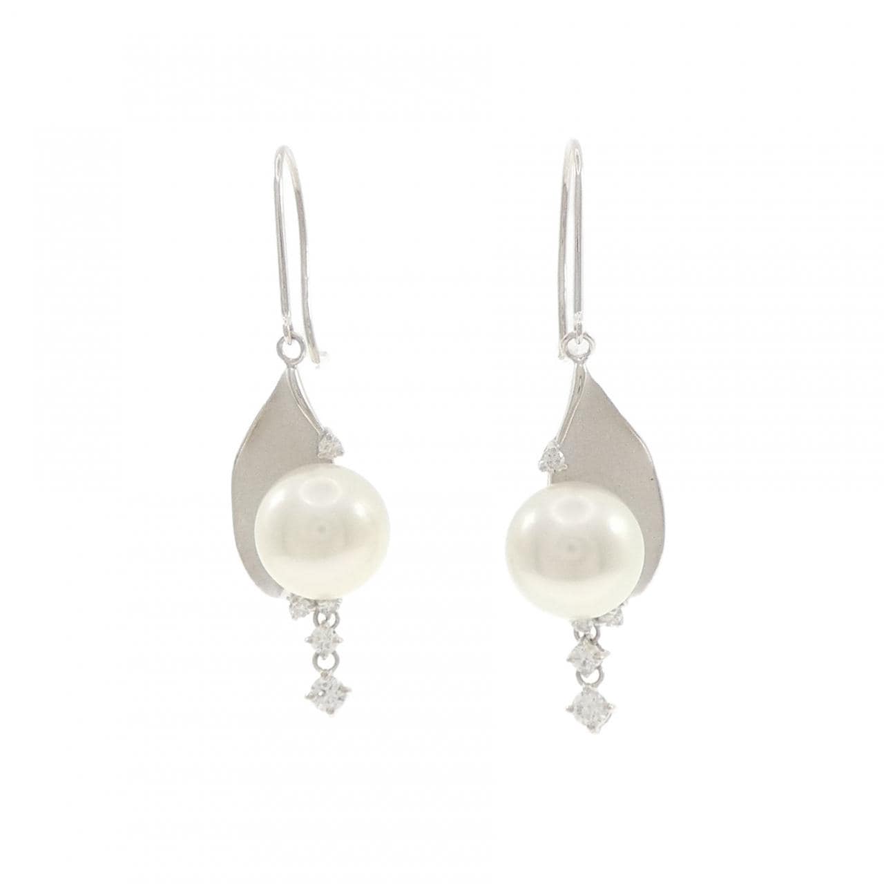 K18WG アコヤパール ピアス 8.9mm