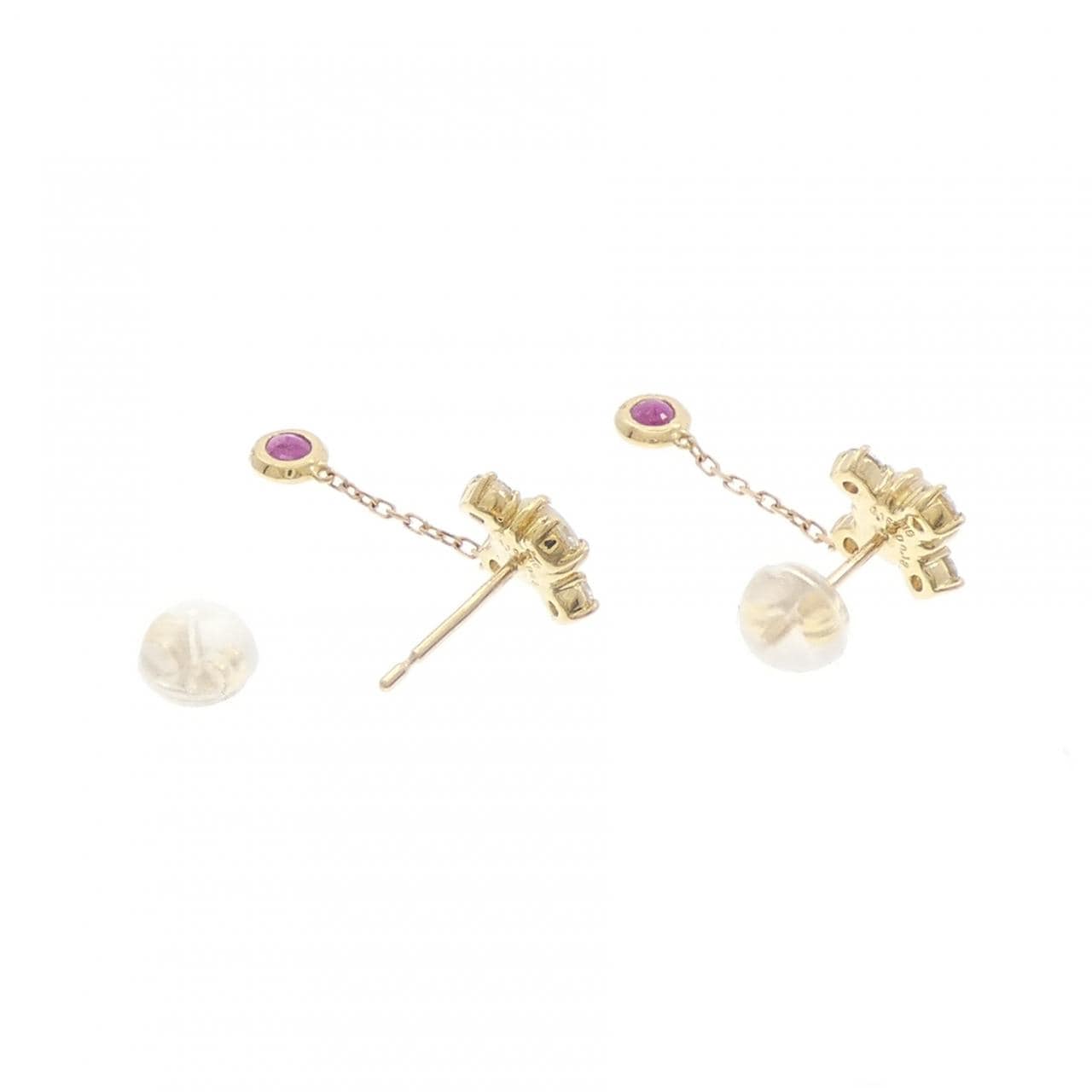 K18YG カラーストーン ピアス