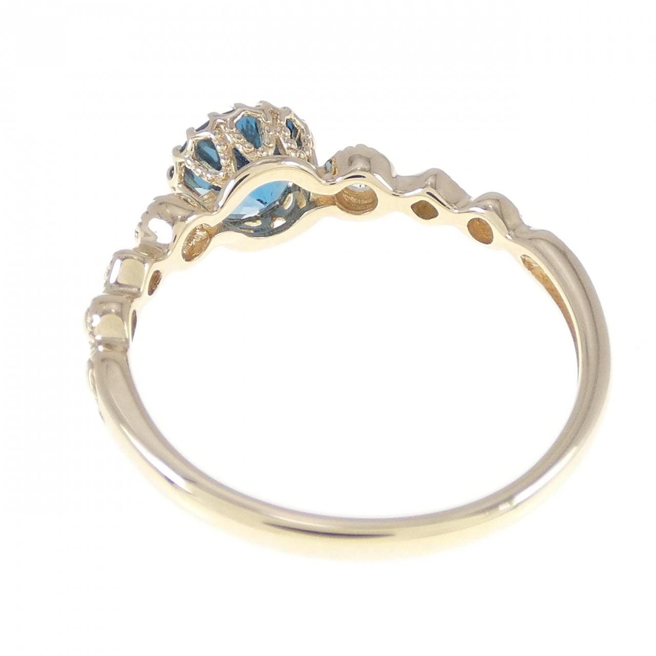 K10YG blue Topaz ring