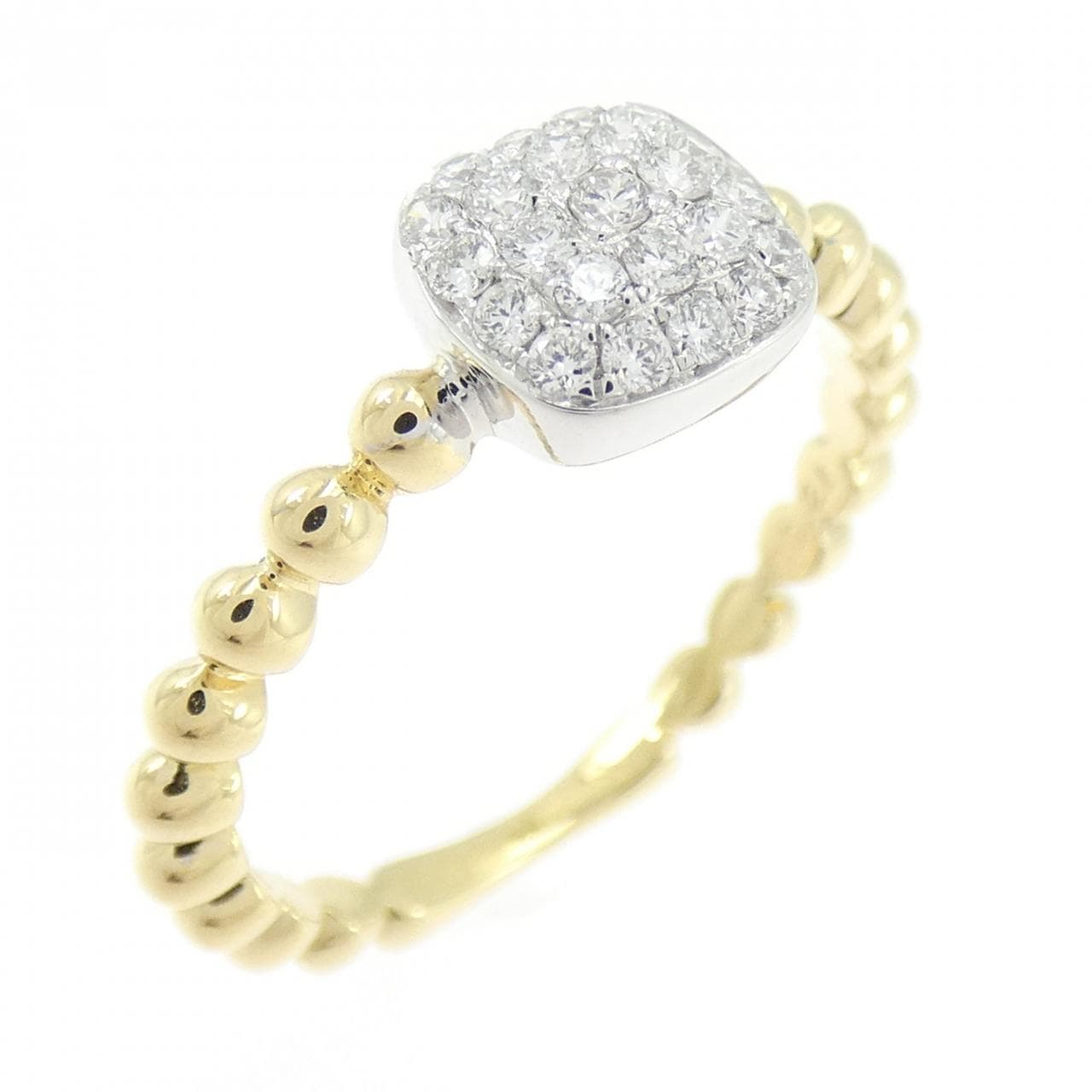 K18YG/K18WG パヴェ ダイヤモンド リング 0.24CT