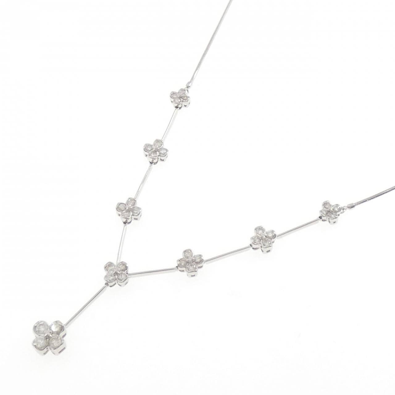 PT850 フラワー ダイヤモンド ネックレス 1.00CT