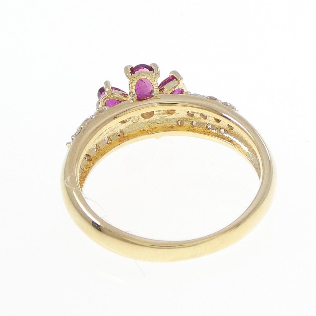 K18YG フラワー ルビー リング 1.00CT