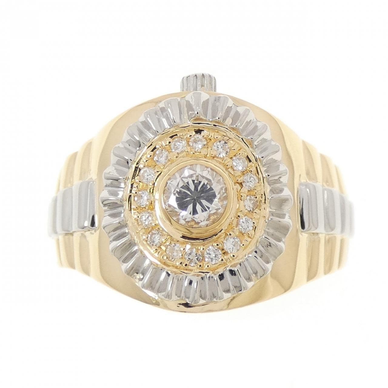 K18YG/PT900 ダイヤモンド リング 0.353CT