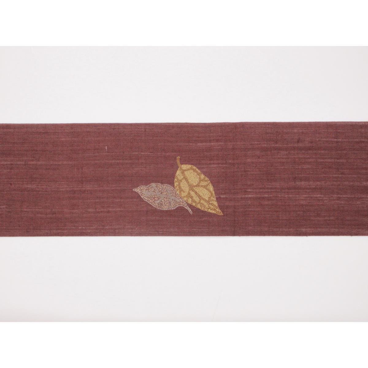 【未使用品】夏名古屋帯　刺繍加工　紬織