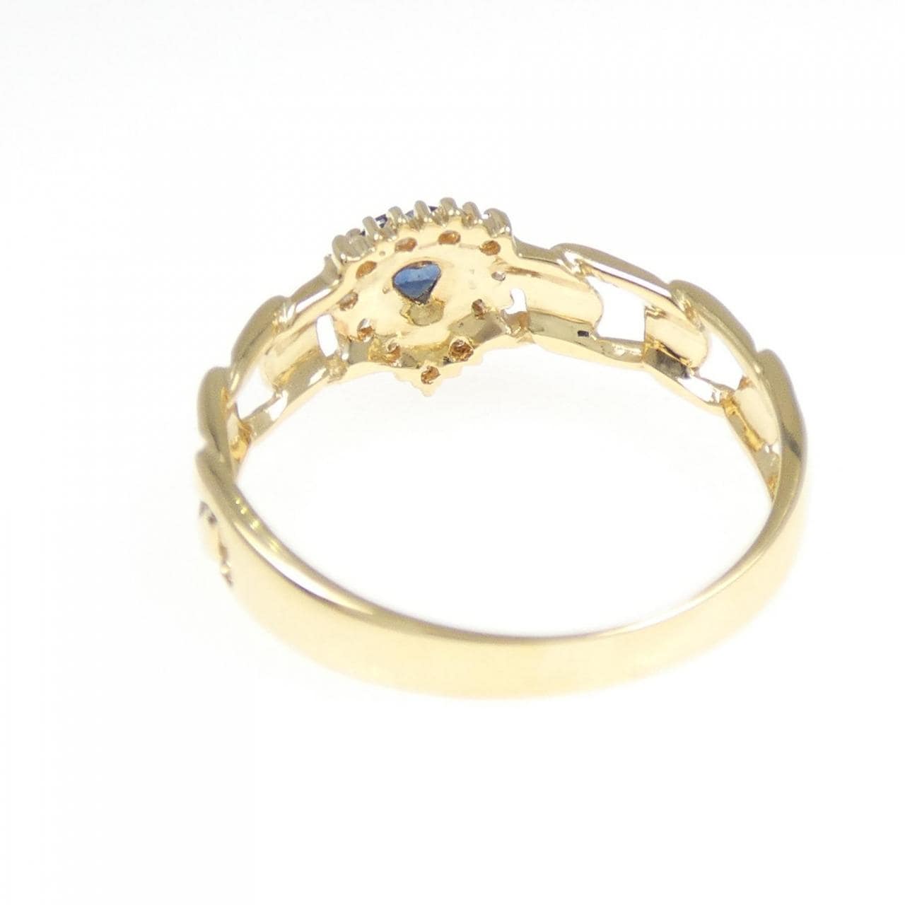 K18YG ハート サファイヤ リング