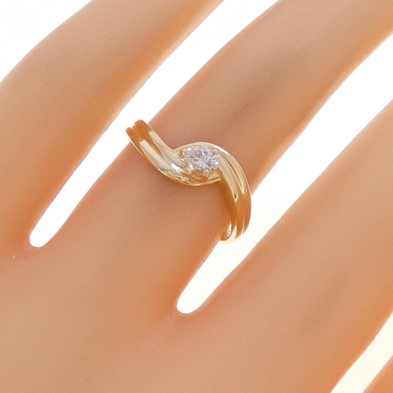 K18YG ダイヤモンド リング 0.12CT