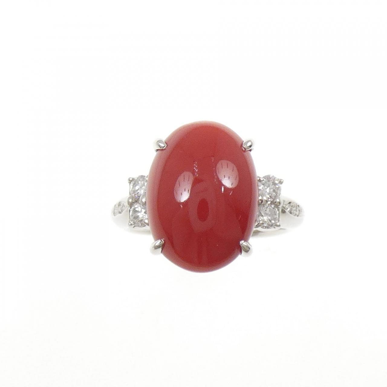 PT900 サンゴ リング 5.96CT
