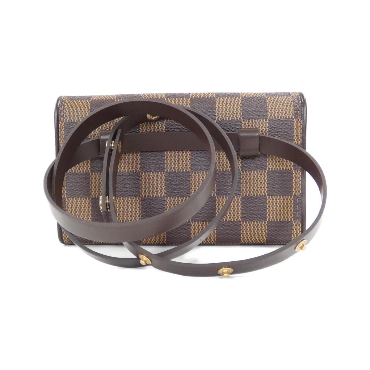 LOUIS VUITTON Damier Pochette佛罗伦萨S N51857+M68213腰包