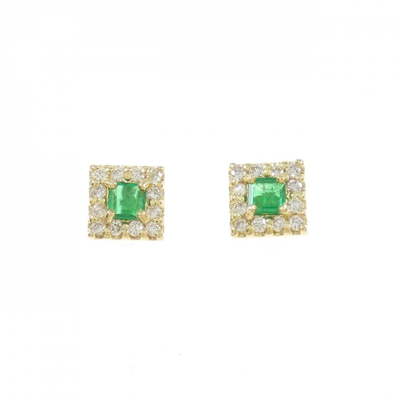 [BRAND NEW] K18YG emerald earrings